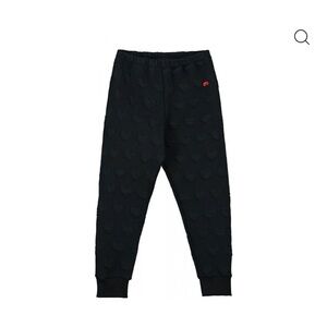 Beau Loves black hearts jacquard pants. Unisex